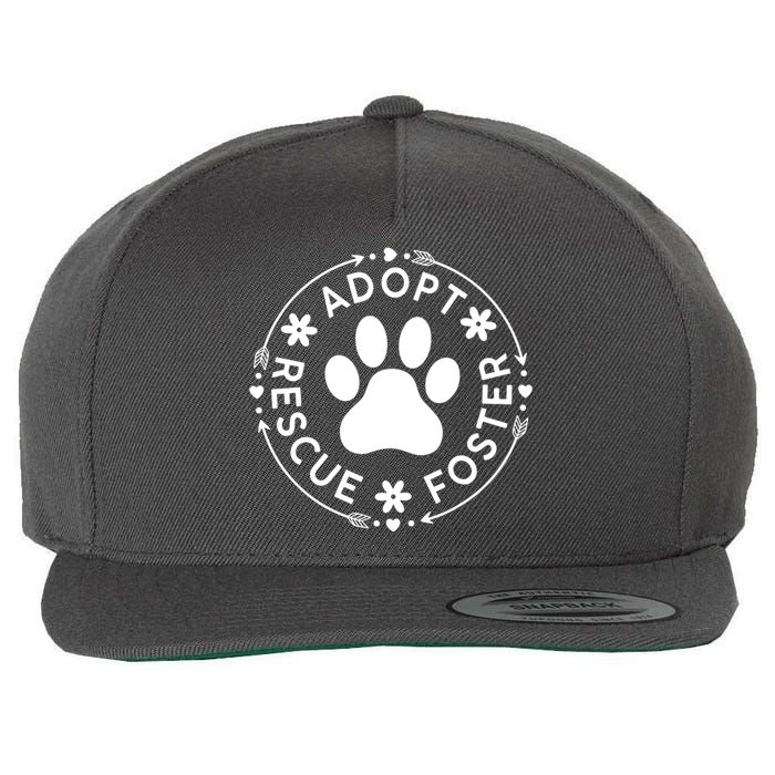 Adopt Rescue Foster Dog Lover Pet Adoption Foster To Adopt Wool Snapback Cap