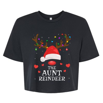 Aunt Reindeer Family Matching Christmas Auntie Aunt Funny Bella+Canvas Jersey Crop Tee