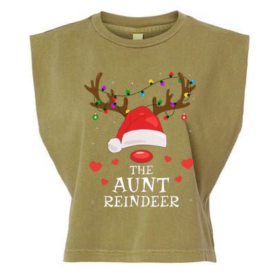 Aunt Reindeer Family Matching Christmas Auntie Aunt Funny Garment-Dyed Women's Muscle Tee