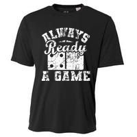 Always Ready For A Game Dominoes Lover Domino Player Cooling Performance Crew T-Shirt