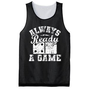 Always Ready For A Game Dominoes Lover Domino Player Mesh Reversible Basketball Jersey Tank