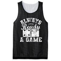 Always Ready For A Game Dominoes Lover Domino Player Mesh Reversible Basketball Jersey Tank