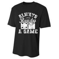 Always Ready For A Game Dominoes Lover Domino Player Performance Sprint T-Shirt