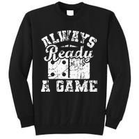 Always Ready For A Game Dominoes Lover Domino Player Tall Sweatshirt