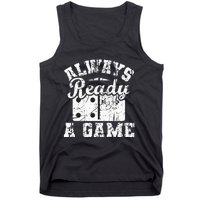 Always Ready For A Game Dominoes Lover Domino Player Tank Top