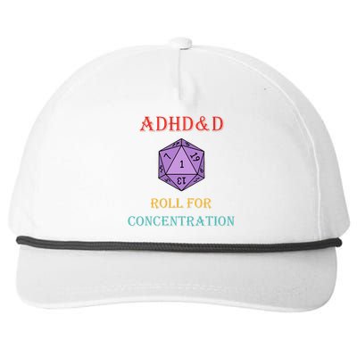 Adhd&D Roll For Concentration Snapback Five-Panel Rope Hat