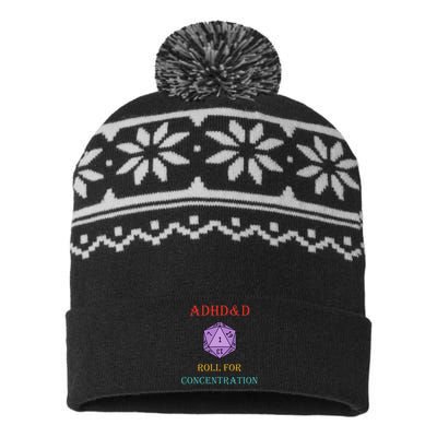 Adhd&D Roll For Concentration USA-Made Snowflake Beanie