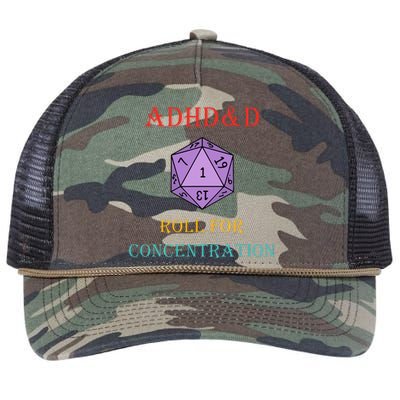 Adhd&D Roll For Concentration Retro Rope Trucker Hat Cap