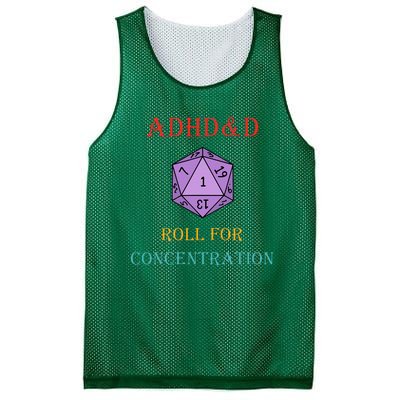 Adhd&D Roll For Concentration Mesh Reversible Basketball Jersey Tank