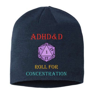 Adhd&D Roll For Concentration Sustainable Beanie