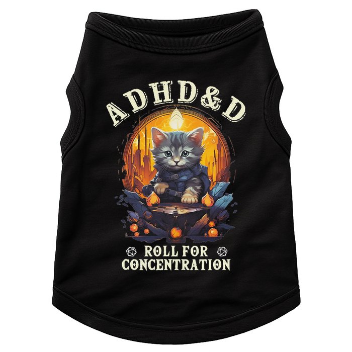 Adhd&D Roll For Concentration Cat Role Playing Game Doggie Tank