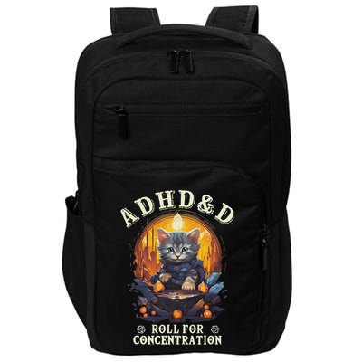 Adhd&D Roll For Concentration Cat Role Playing Game Impact Tech Backpack