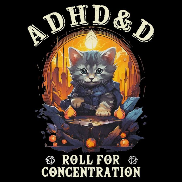 Adhd&D Roll For Concentration Cat Role Playing Game Backpack