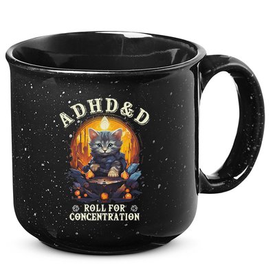 Adhd&D Roll For Concentration Cat Role Playing Game 15oz Campfire Ceramic Mug