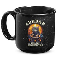 Adhd&D Roll For Concentration Cat Role Playing Game 15oz Campfire Ceramic Mug
