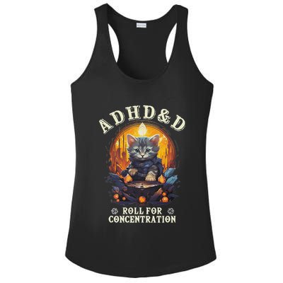 Adhd&D Roll For Concentration Cat Role Playing Game Ladies PosiCharge Competitor Racerback Tank
