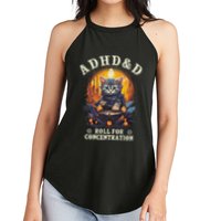 Adhd&D Roll For Concentration Cat Role Playing Game Women's Perfect Tri Rocker Tank