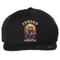 Adhd&D Roll For Concentration Cat Role Playing Game Wool Snapback Cap