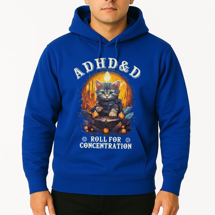 Adhd&D Roll For Concentration Cat Role Playing Game Hoodie