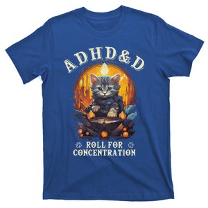 Adhd&D Roll For Concentration Cat Role Playing Game T-Shirt