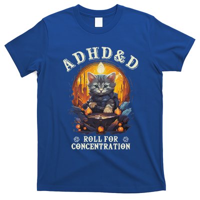 Adhd&D Roll For Concentration Cat Role Playing Game T-Shirt