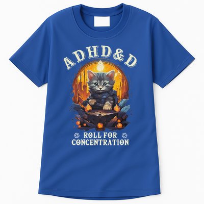 Adhd&D Roll For Concentration Cat Role Playing Game Tall T-Shirt