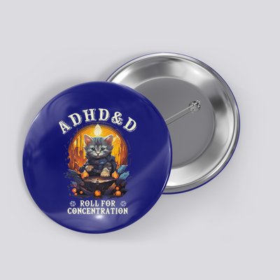 Adhd&D Roll For Concentration Cat Role Playing Game Button