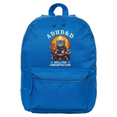 Adhd&D Roll For Concentration Cat Role Playing Game 16 in Basic Backpack