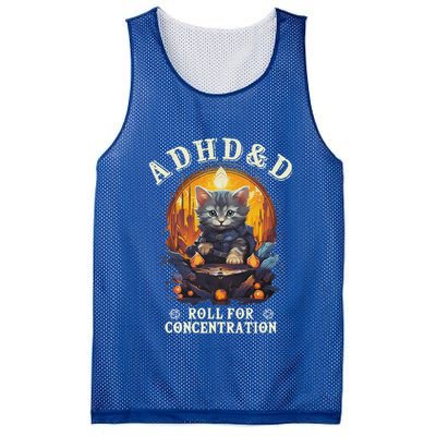 Adhd&D Roll For Concentration Cat Role Playing Game Mesh Reversible Basketball Jersey Tank