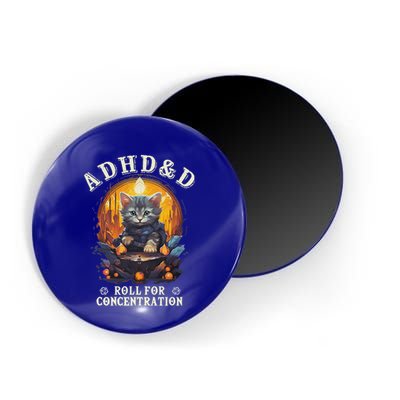 Adhd&D Roll For Concentration Cat Role Playing Game Magnet