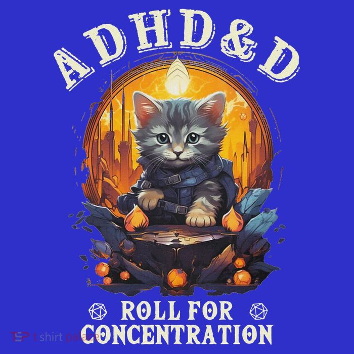 Adhd&D Roll For Concentration Cat Role Playing Game Poster