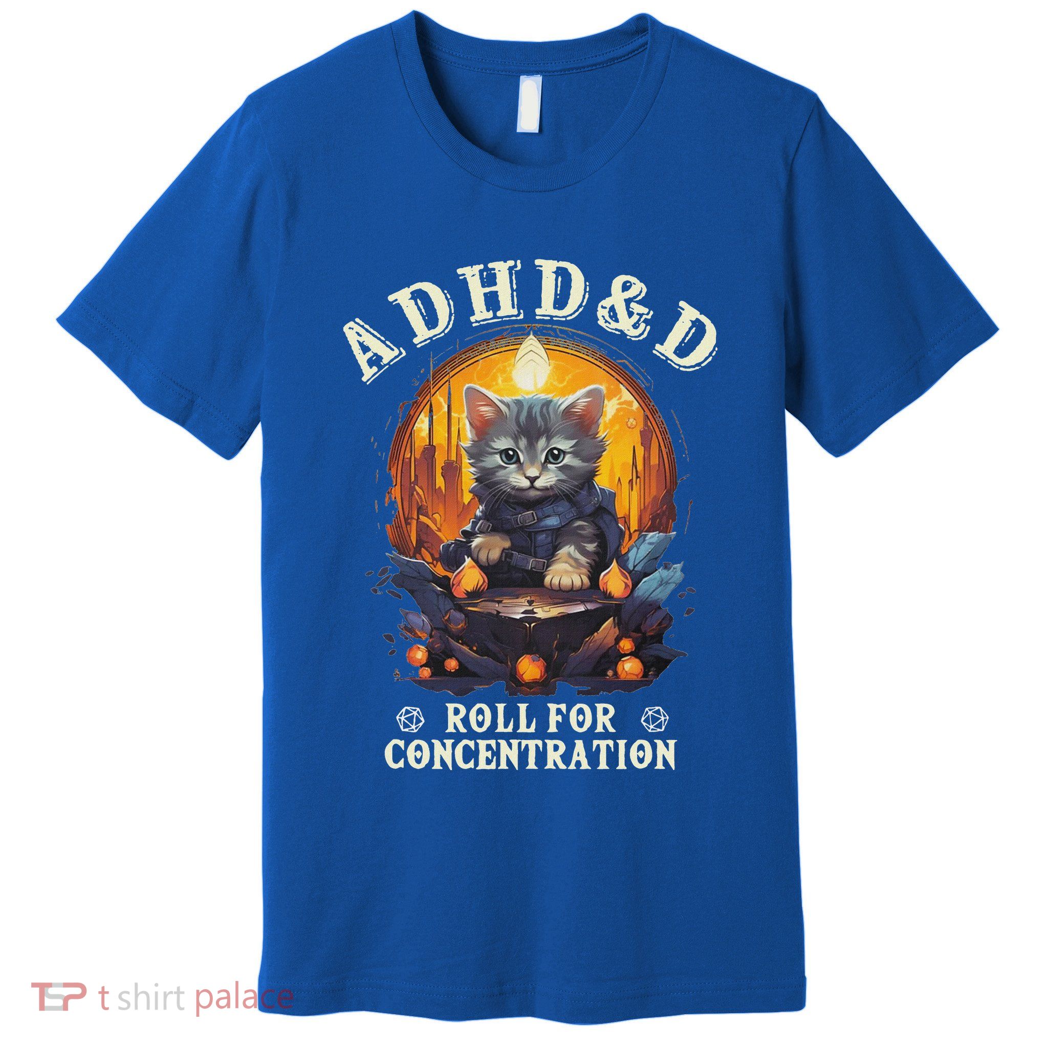 Adhd&D Roll For Concentration Cat Role Playing Game Premium T-Shirt