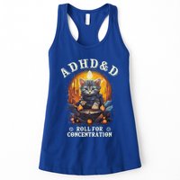 Adhd&D Roll For Concentration Cat Role Playing Game Womens Tank Top