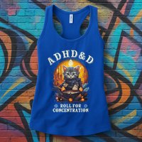 Adhd&D Roll For Concentration Cat Role Playing Game Womens Tank Top
