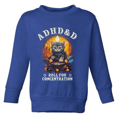 Adhd&D Roll For Concentration Cat Role Playing Game Toddler Sweatshirt