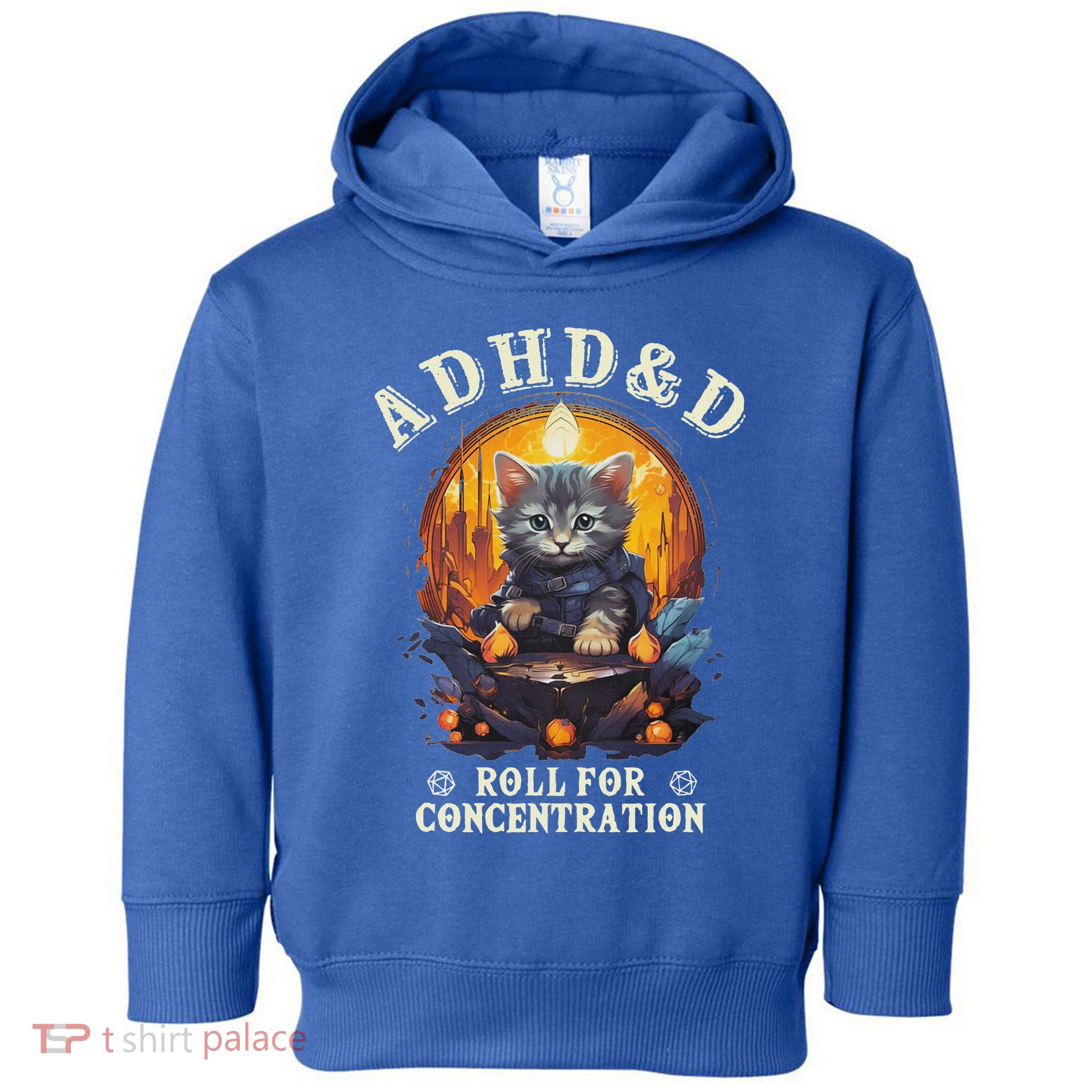 Adhd&D Roll For Concentration Cat Role Playing Game Toddler Hoodie