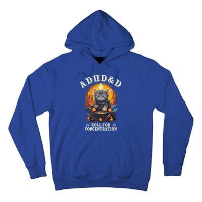 Adhd&D Roll For Concentration Cat Role Playing Game Tall Hoodie