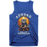 Adhd&D Roll For Concentration Cat Role Playing Game Tank Top