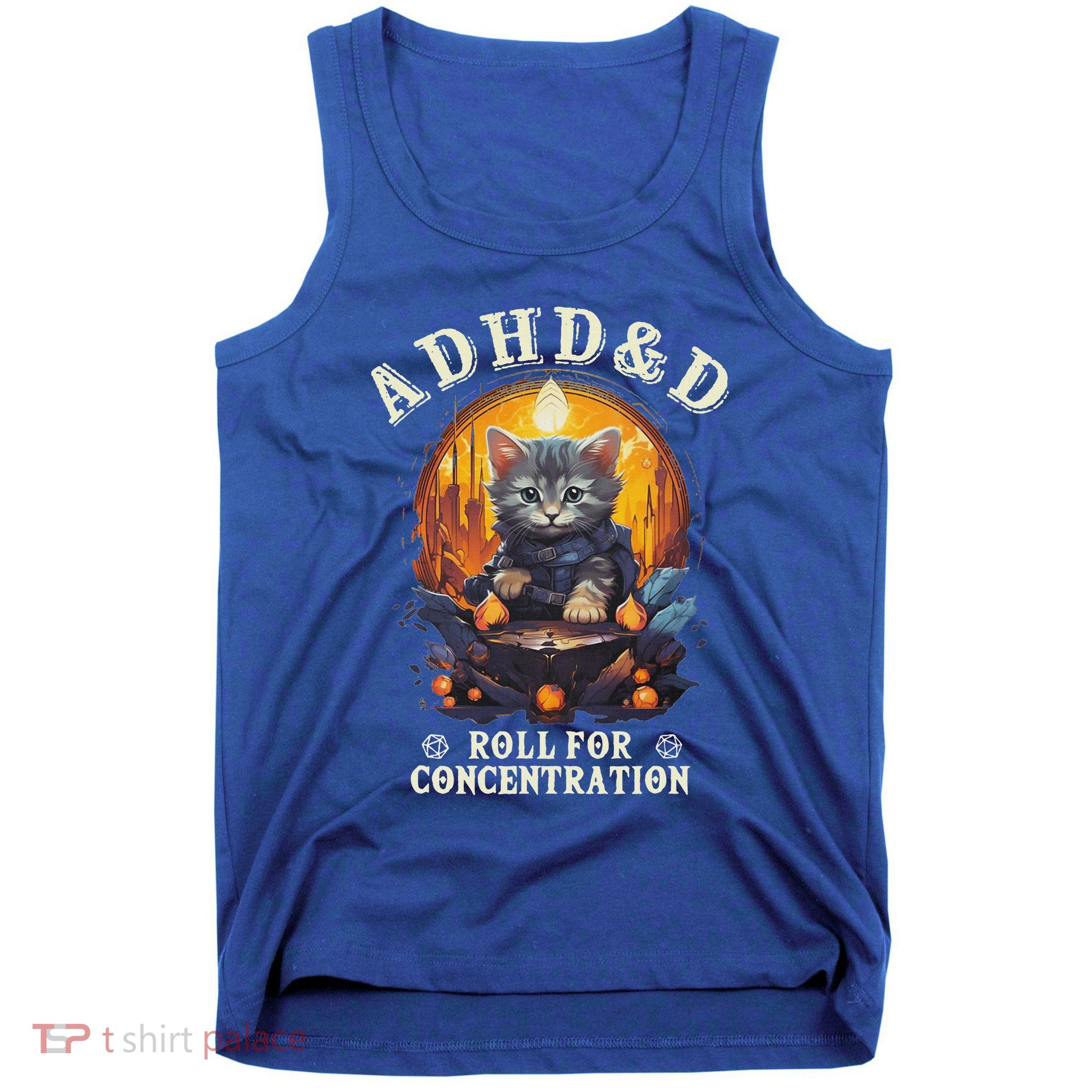Adhd&D Roll For Concentration Cat Role Playing Game Tank Top