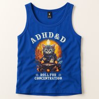 Adhd&D Roll For Concentration Cat Role Playing Game Tank Top