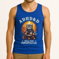 Adhd&D Roll For Concentration Cat Role Playing Game Tank Top