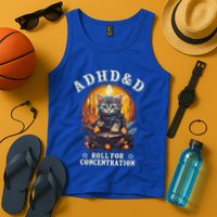 Adhd&D Roll For Concentration Cat Role Playing Game Tank Top