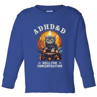 Adhd&D Roll For Concentration Cat Role Playing Game Toddler Long Sleeve Shirt