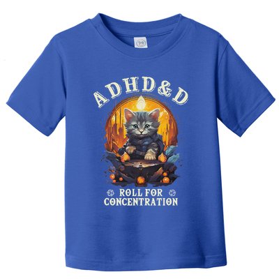 Adhd&D Roll For Concentration Cat Role Playing Game Toddler T-Shirt