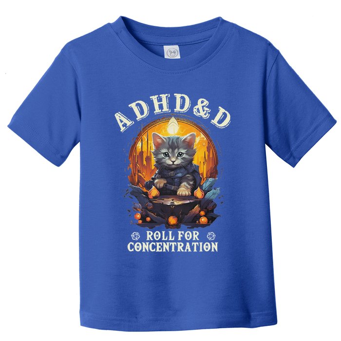 Adhd&D Roll For Concentration Cat Role Playing Game Toddler T-Shirt