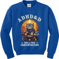 Adhd&D Roll For Concentration Cat Role Playing Game Kids Sweatshirt