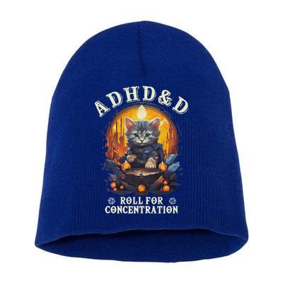 Adhd&D Roll For Concentration Cat Role Playing Game Short Acrylic Beanie
