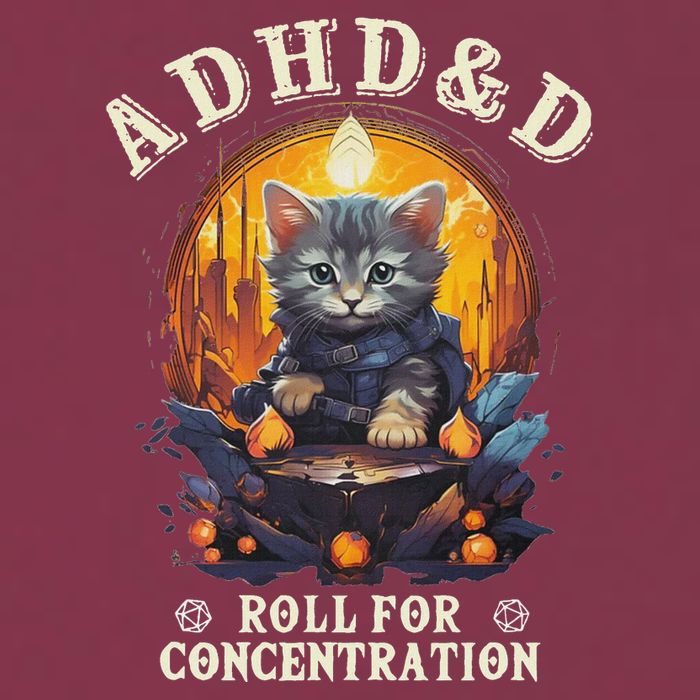 Adhd&D Roll For Concentration Cat Role Playing Game 16oz Travel Tumbler