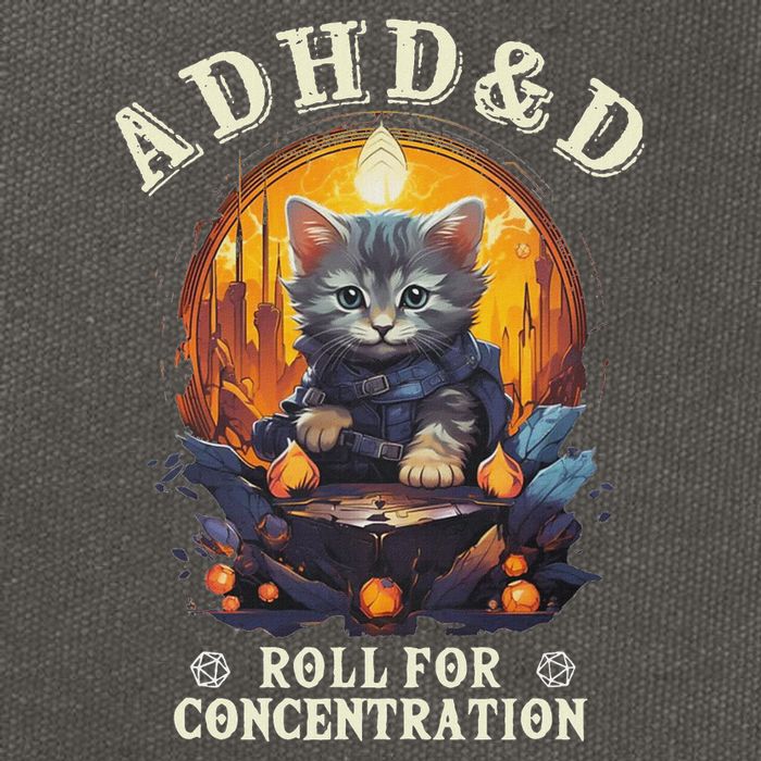 Adhd&D Roll For Concentration Cat Role Playing Game Cotton Canvas Backpack