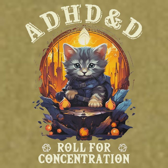 Adhd&D Roll For Concentration Cat Role Playing Game Garment-Dyed Women's Muscle Tee